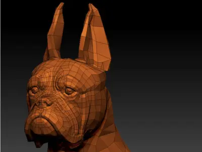 3D BOXER DOG-LOWPOLY Low-poly 3D model