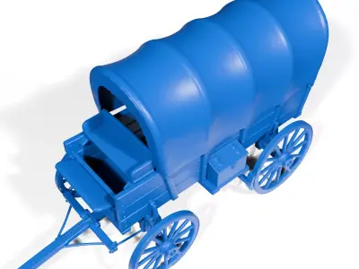 Old western covered wagon 3D print model