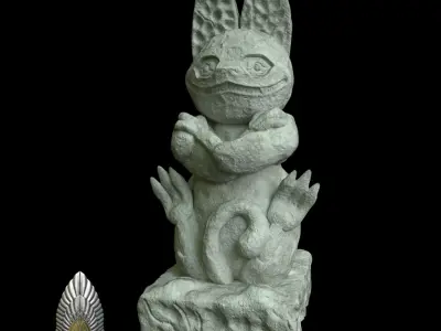 Loth Cat GArden Gnome 3d digital download Garden Statue 3D print model