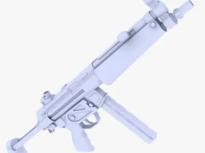 MP5 Submachine Gun 2 Low-poly 3D model
