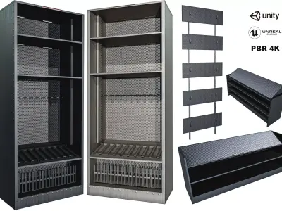 Gun Storage Rack Pack Low-poly 3D model