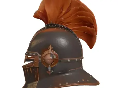 Rusted Medieval Knight Helmet 3D model