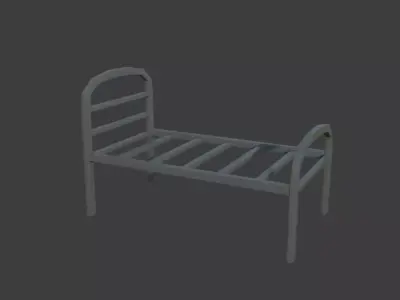 Steel Bed Frame Free low-poly 3D model