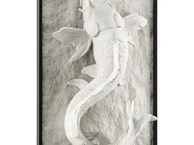 Fish wall art Low-poly 3D model