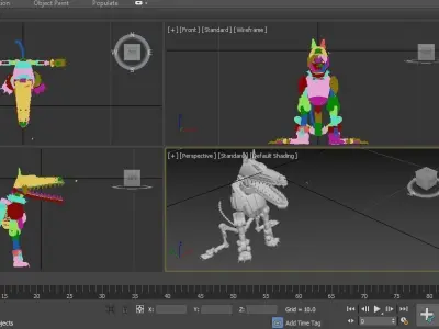 Robot dog PBR 3d Model With Texture Low-poly 3D model