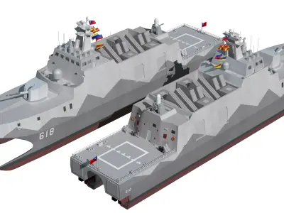 Taiwan China Tuojiang class patrol ship missile boat 618 3D model