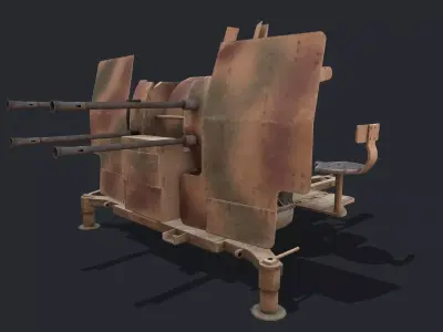 Flak38  Low-poly 3D model