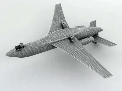  Dassault Falcon 900 EX - Generic White Low-poly 3D model