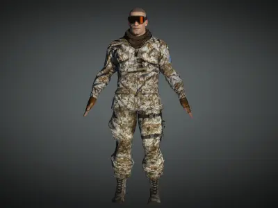 AAA Military Male Character 02 Low-poly 3D model