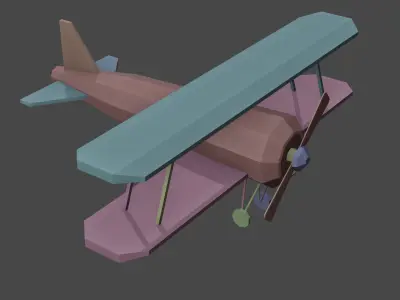 Low poly Aero plane Low-poly 3D model