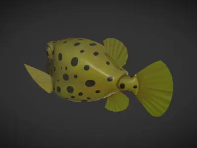 Puffer fish 01 Low-poly 3D model