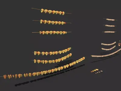 Apple rings preservation - dried and fresh Low-poly 3D model