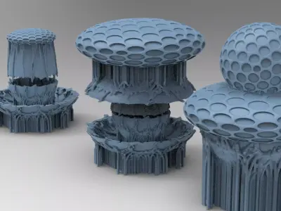 Ivy mushroom root 5 3D model