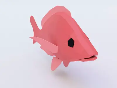 Humpback red snapper fish 3d model  Low-poly 3D model
