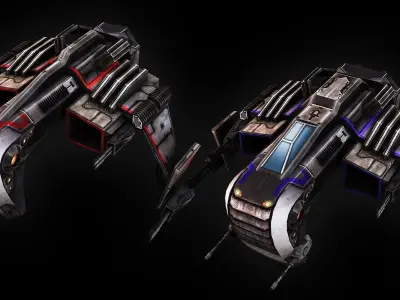 Low poly Heavy Starfighters Low-poly 3D model