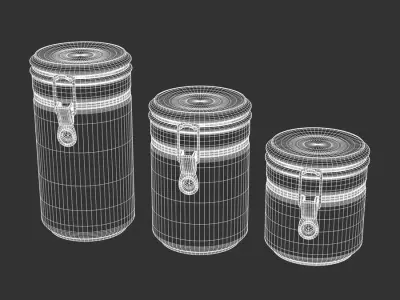  Clamp Lidded Glass Canister Set Models 