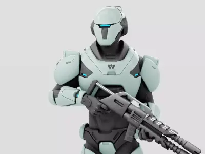 CYBER SOLDIER F-2000  RIGGED 3D model