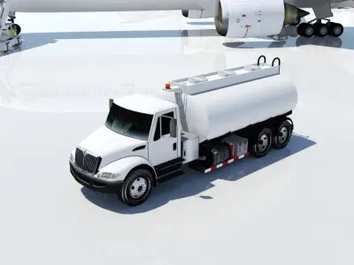 International Airport Fuel Truck 3500 gal Low-poly Low-poly 3D model