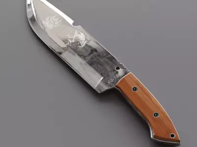 Combat hunter knife low poly Low-poly 3D model purchase