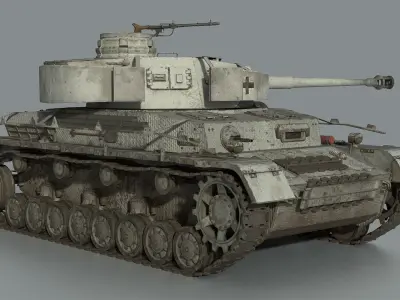 PzKpfw Panzer IV Ausf F G H Low-poly 3D model