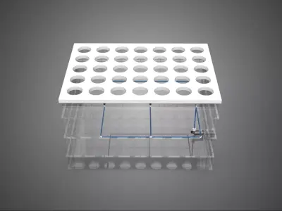 IRRIGATION HOSE SPRAYING LAYOUT AEROPONIC PLANT HOLE CULTIVATION 3D model