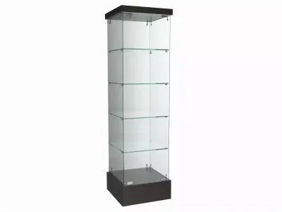 Store Frameless Glass Tower Showcase 3D model