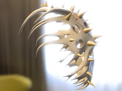 Alien Bio Spiked Mask  Futuristic  3D model