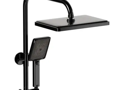 Shower System Square Massage Jet Handheld Shower Head Shower Low-poly 3D model