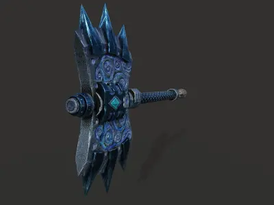 barbed axe Free low-poly 3D model