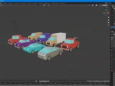 Low polly Asset pack cars Free low-poly 3D model
