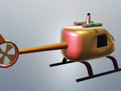 Helicopter 3D low poly model 3dhelicopter Low-poly 3D model