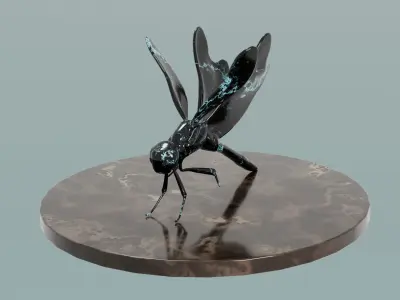 House Decoration Dragonfly Statue Low-poly 3D model