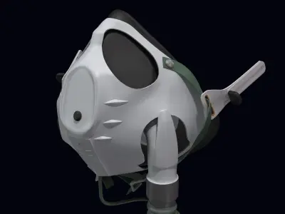 Oxygen mask for jet pilots 3D model