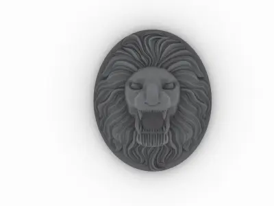 3d lion head wall plaque 3D model