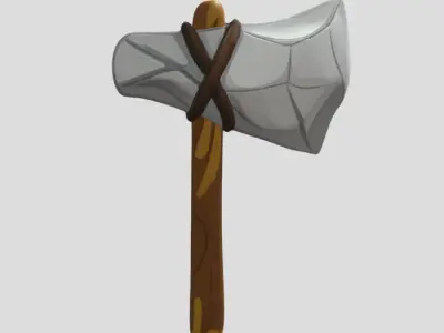 Cartoon Stone Axe 3D Model PBR Textured Stylized Prop Low-poly 3D model