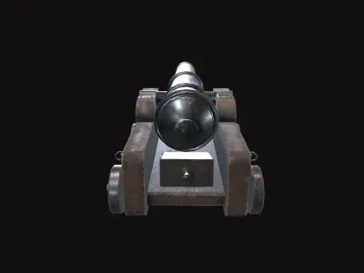 Medieval Cannon V04 Old Low-poly 3D model