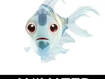 Black Skirt Tetra fish animated Low-poly 3D model