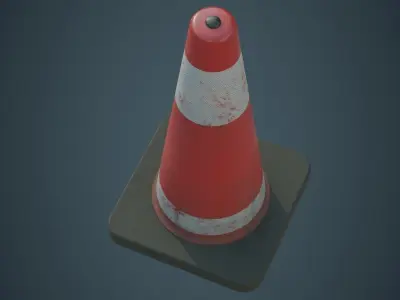 Traffic Cone 5B Low-poly 3D model