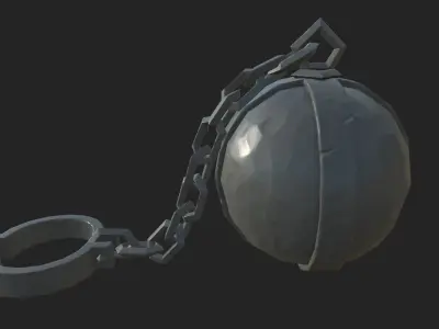 Stylized PBR Prison Ball Low-poly 3D model