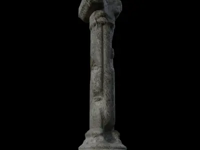 Broken Pillar-Mid Poly-3d model Free 3D model