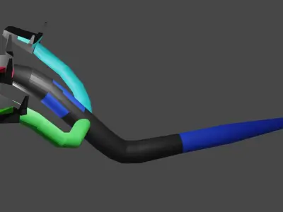 3 headed worm 3D model