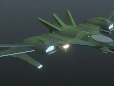 Space Jet Low-poly 3D model