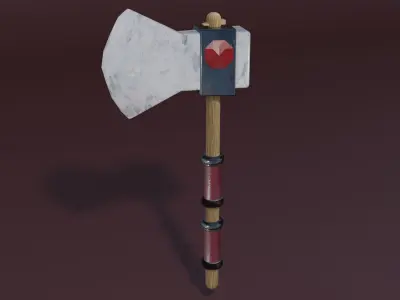 Stone weapons set Low-poly 3D model