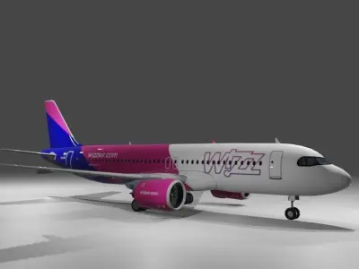Wizz air airbus a320neo 3d model Low-poly 3D model