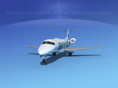 Embraer ERJ-135 Midwest Jet 3D model