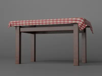 Dining table with chair  Free 3D model