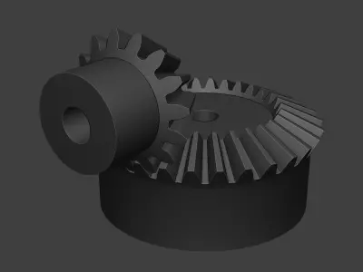 TRANSMISSION BEVEL GEAR SET 3M T15 T30 2 TO 1 RATIO 3D print model