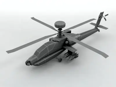 AH 64D Helicopter  -1 Low-poly 3D model
