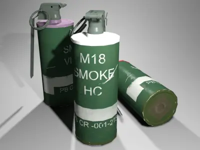 M18 Smoke Grenade Low-poly 3D model