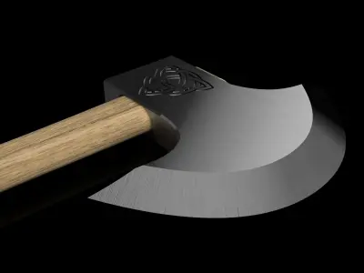 Axe Nordic One Hand Wotansknot Runic Weapon Free 3D model